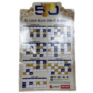 St Louis Blues 50th Anniversary 2016-17 Schedule Magnet NHL Hockey Collectible